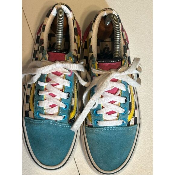 Vans Old Skool Women Women’s 6 Multicolor Checkerboard Low Top Sneakers Men 4.5 - Picture 1 of 6